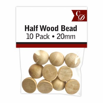 20mm Half Wood Beads, 10ct