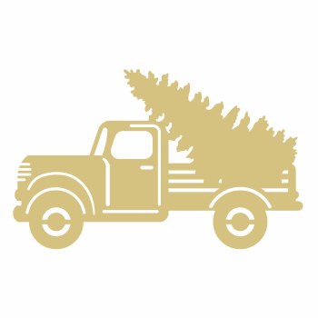 MDF Cut Out - Christmas Truck #5, 6&quot;