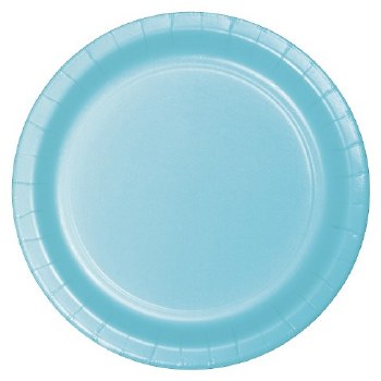 Touch of Color 7&quot; Paper Plate, 24ct- Pastel Blue