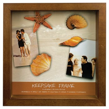 8x8 Shadowbox Keepsake Frame- Walnut