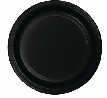 Touch of Color 9&quot; Paper Plate, 24ct- Black Velvet