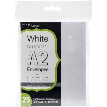 Core'dinations A2 Envelope Pack, 25ct- White