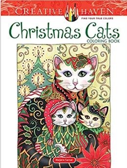 Creative Haven Adult Coloring Book- Christmas Cats