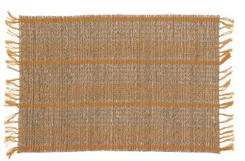 Bamboo Placements With Stripes And Fringe