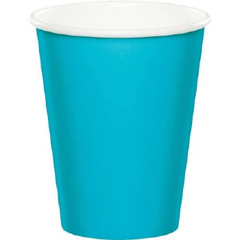 Touch of Color 9oz Paper Cups, 24ct- Bermuda Blue