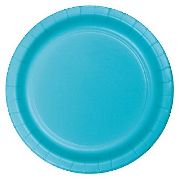 Touch of Color 7&quot; Paper Plate, 24ct- Bermuda Blue