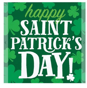 Beverage Napkins, 5&quot; - 16 ct - Irish Clover