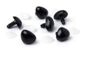 Shank Back Animal Noses 6 pc, 18mm - Black