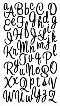 Sticko Alphabet Stickers- Script Glitter Black