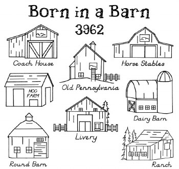 Aunt Martha's Iron On Transfers- Born in a Barn #3962