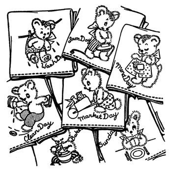Aunt Martha's Iron On Transfers- Bruno the Bear #3243