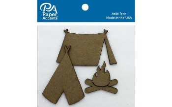 Paper Accents Chipboard- Camping 6ct