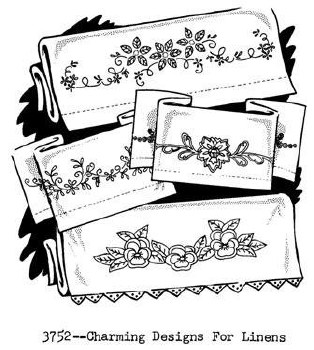 Aunt Martha's Iron On Transfers- Charming Designs for Linens #3752