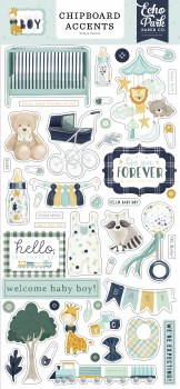 It's a Boy Chipboard Accents