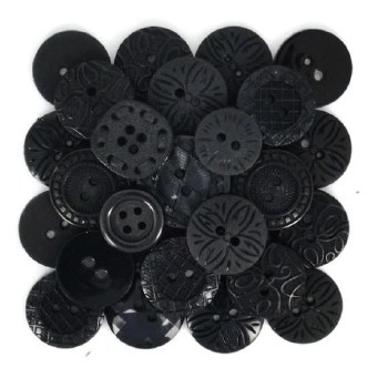 Color Me Black Buttons - 18pk