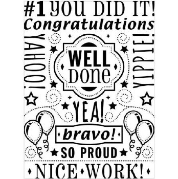 Darice Embossing Folder- Phrases- Congratulations Words