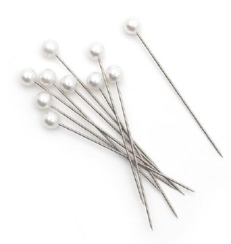Corsage Pins, 2&quot; 10 Pk - Pearl White