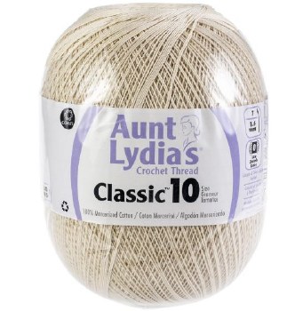 Aunt Lydia's Jumbo Classic Cotton Crochet Thread, Size 10 - Natural