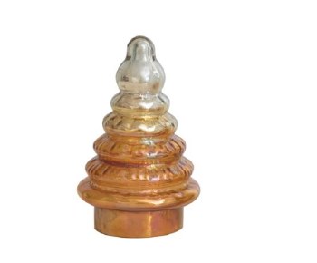 Amber Two-Toned Mercury Glass Tree - 4&quot; Round x 6&quot;H