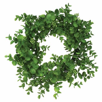 Eucalyptus Wreath/Candle Ring, 14&quot;- Dusty Green