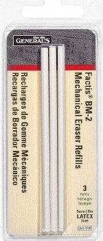 General's Factis Mechanical Eraser Refills- 3 Pk