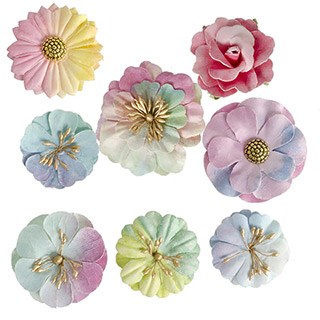 Floral Watercolor Embellishments, 8ct- Medium