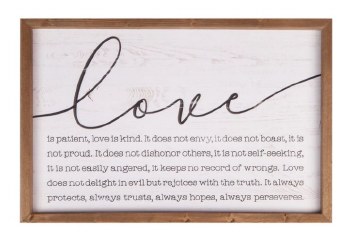 Framed Wood Sign - Love