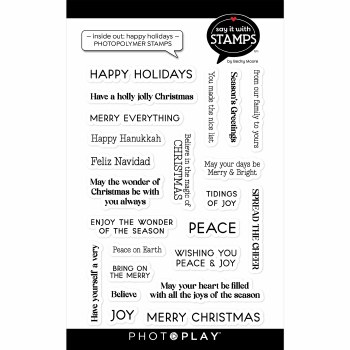 Say It In Stamps Inside Out Greetings Clear Stamps - Happy Holidays