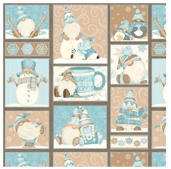 I Love Sn'Gnomies Bolted Flannel -  Aqua/Beige Blocks