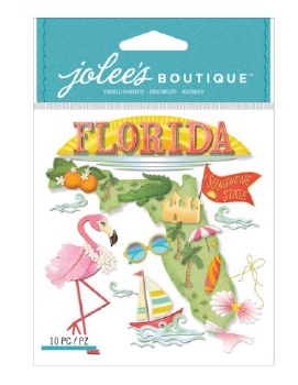 Jolees Travel Dimensional Stickers - Florida