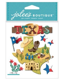 Jolees Travel Dimensional Stickers - Texas