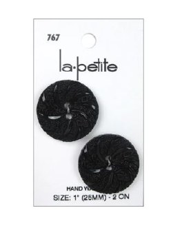 Lapetite Buttons, 1&quot; - Black
