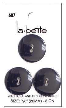 Lapetite Buttons, 7/8&quot; - Navy