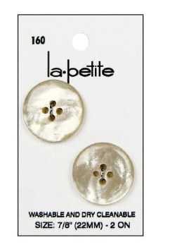 Lapetite Buttons, 7/8&quot; - Off White