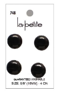 Lapetite Buttons, 5/8&quot; - Shank Black