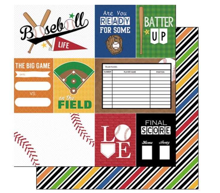 12x12 Paper Baseball Life 1 Crafts Direct