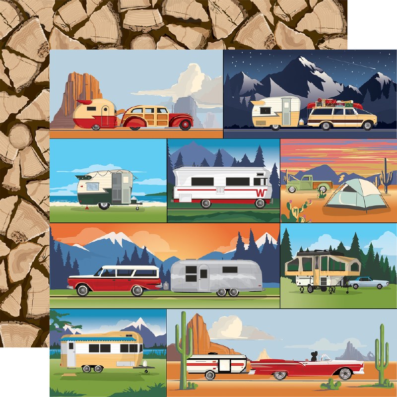 Outdoor Adventures 12x12 Paper Camp Trailers Crafts Direct