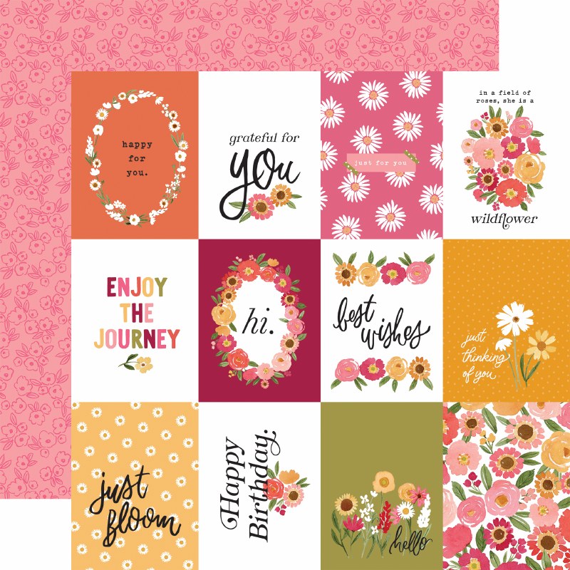 Groovy Journaling Cards Paper - Carta Bella - Flora No.6