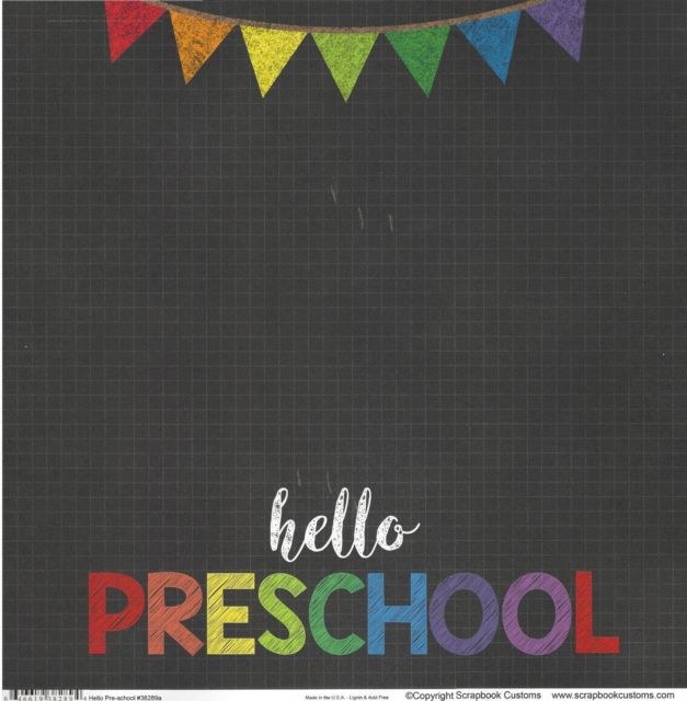 Preschool Themed 12 X 12 Scrapbook Paper 