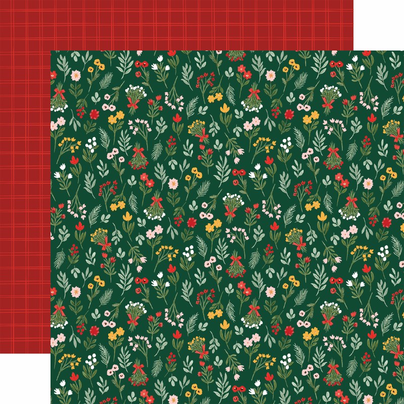 Peaceful Christmas Flora: Peaceful Stems 12x12 Patterned Paper