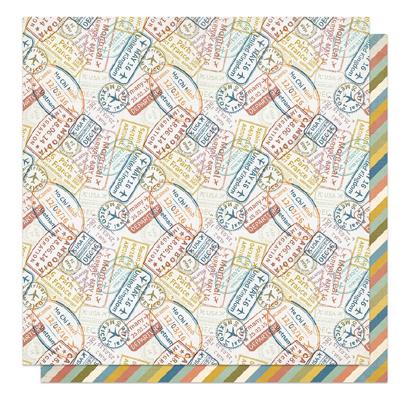 Travelogue 12x12 Paper - Luggage Tags - Crafts Direct