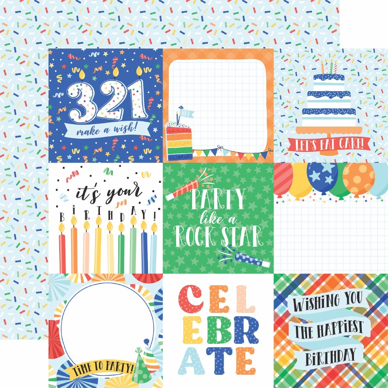 It's Your Birthday Boy Double-Sided Cardstock 12x12 Boy Confetti