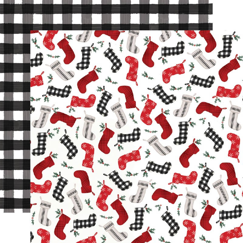 WHITE BUFFALO PLAID - 12x12 Patterned Cardstock - Carta Bella