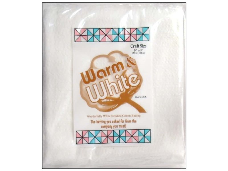 Warm & White Cotton Batting Craft Size 34"X45" 753705024108 