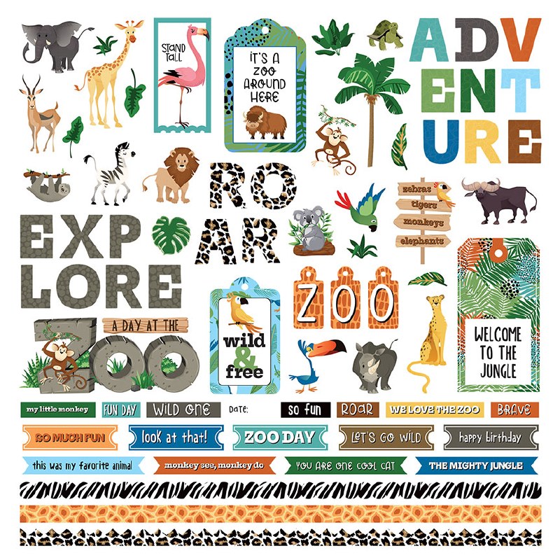 A Day at the Zoo Sticker Sheet Crafts Direct