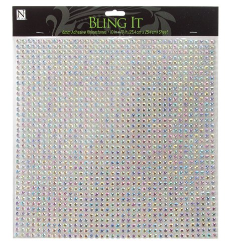 1 Sheet Self Adhesive Rhinestone Sheet Large 40cm x 24cm (17 x 10) Super  Sparkly Crystal Rhinestones (AB Rainbow)