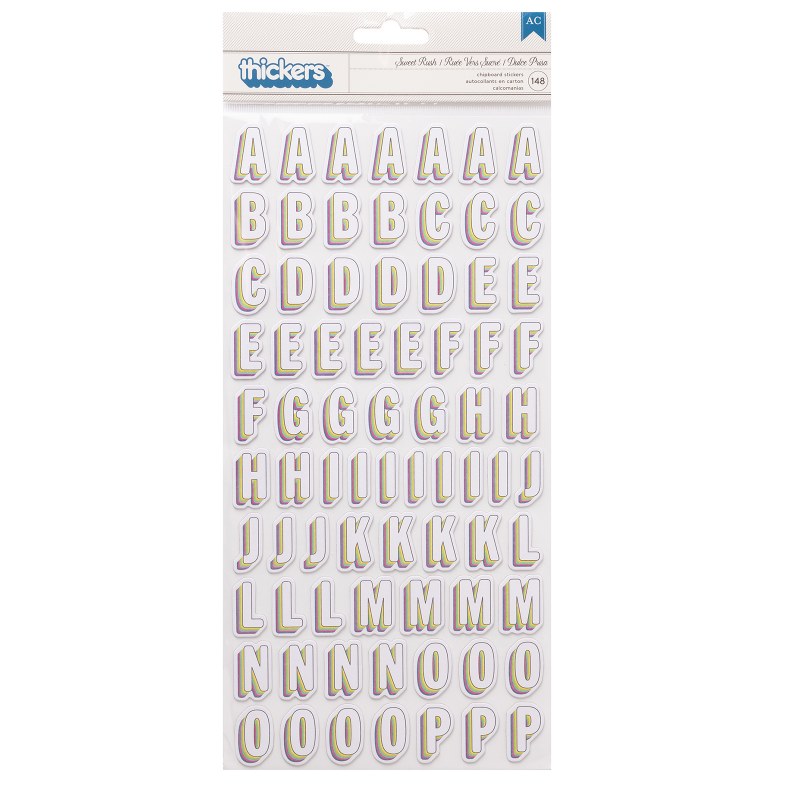 Sweet Rush Stickers- Alphabet Chipboard Thickers - Crafts Direct