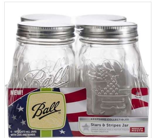 Ball Regular Mouth Mason Jars with Lids and Bands, 16-Ounces (8-Pack)