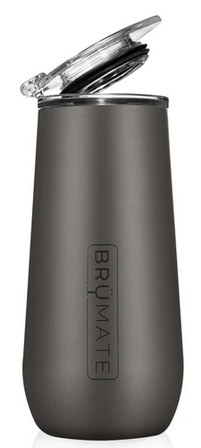 BRUMATE CHAMPAGNE FLUTE 12OZ  BLACK STAINLESS – A Wild Hair Boutique