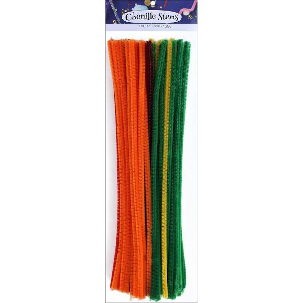 Craft Pipe Cleaners 100 Pcs Green Chenille Stem 6mm X 12 Inch